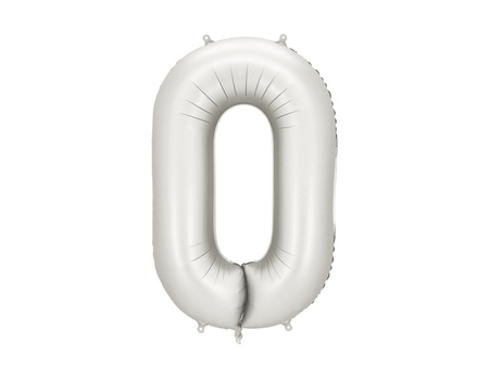 Balon foliowy Cyfra ''0'', 86cm, srebrny