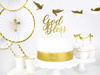Topper na tort God Bless, złoty, 27,5cm
