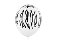 Balony 30 cm, Zebra, Pastel Pure White (1 op. / 50 szt.)