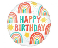 Balon foliowy 18" - Retro Rainbow Birthday