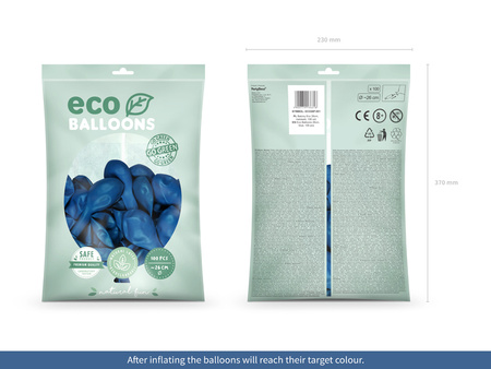 Balony Eco 26cm pastelowe, niebieski (1 op. / 100 szt.)