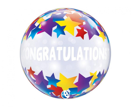 Balon Takara BUBBLE BALLOON Congratulations Shooting Stars, 22"