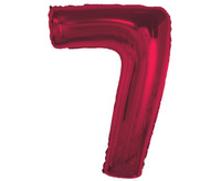 Balon foliowy Smart, cyfra 7, czerwona, 92 cm