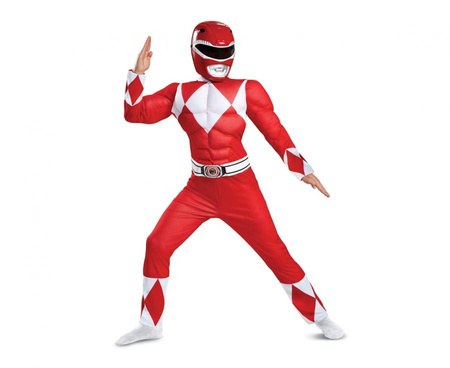 Strój Red Ranger Classic Muscle - Power Rangers (licencja), rozm. M (7-8 lat)
