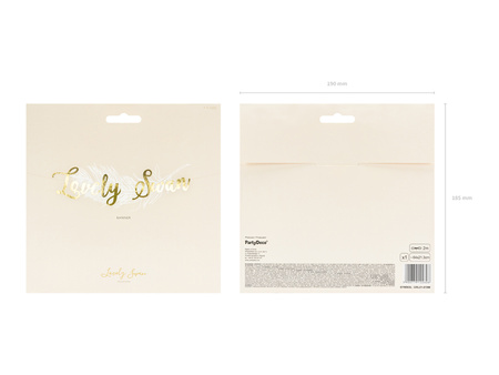 Baner Lovely Swan, złoty, 64x21,3cm