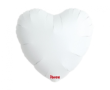 Balon foliowy, serce 14", White, 5 szt.