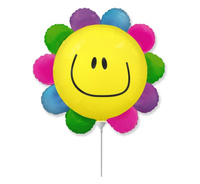 Balon foliowy 14" - "Kwiatek" (tęczowy)