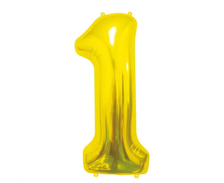 Balon foliowy Cyfra 1, złota, 85 cm