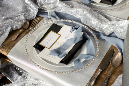 Wstążka szyfonowa, jasny mglisty niebieski, 40mm/10m