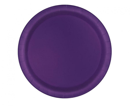 Talerzyki papierowe fioletowe, 23 cm, 8 szt.