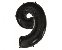 Balon foliowy Cyfra 9 czarna, 92 cm