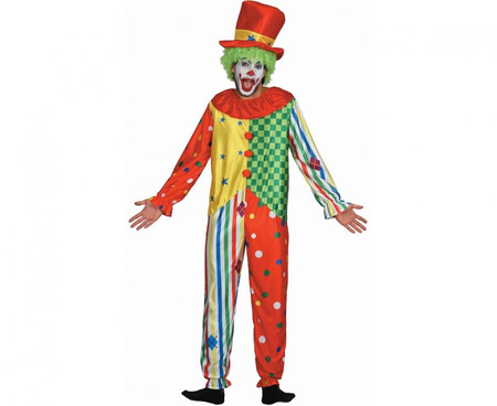 Zestaw dla dorosłych Kolorowy Klaun (kapelusz, kombinezon), rozm.52