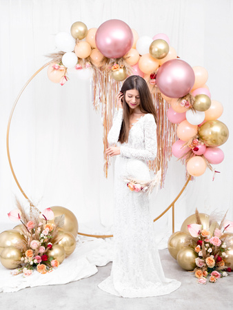 Balon okrągły Glossy 60cm, różowe złoto