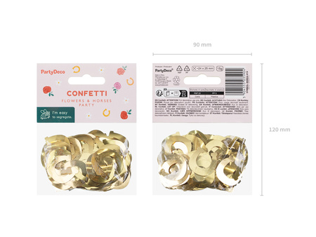 Konfetti Podkowy, złoty, 15g