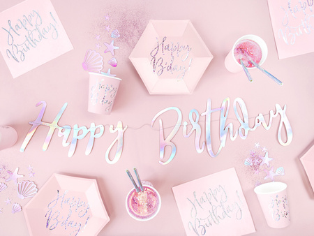 Baner Happy Birthday, opalizujący, 16,5x62cm