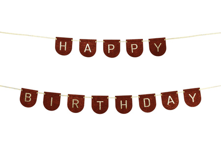 Baner filcowy, Happy Birthday, brązowy, 3m