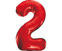 Balon foliowy Cyfra 2, czerwona, 85 cm