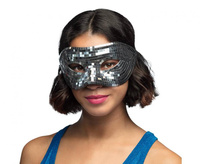 Maska wenecka Disco silver