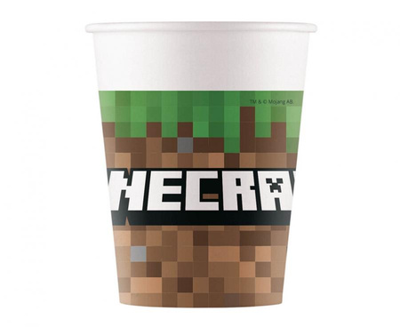 Kubeczki papierowe  Minecraft, 200ml, 8 szt.