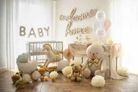 Balon foliowy Welcome Home, 335x71 cm, cappuccino