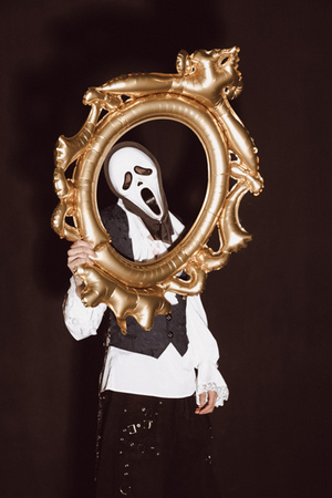 Maska Halloween z kapturem, 18x31cm, mix