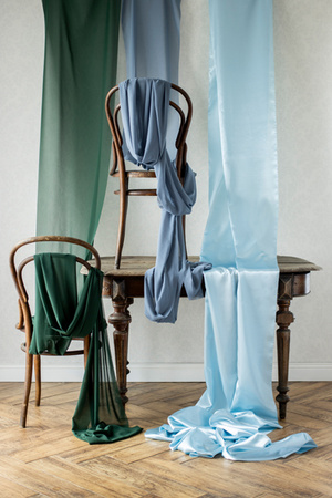 Bieżnik szyfonowy, butelkowa zieleń, 0,48 x 5 m