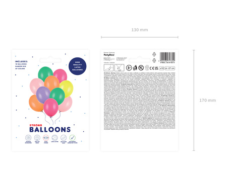 Balony Strong 27cm, Pastel Mix (1 op. / 10 szt.)