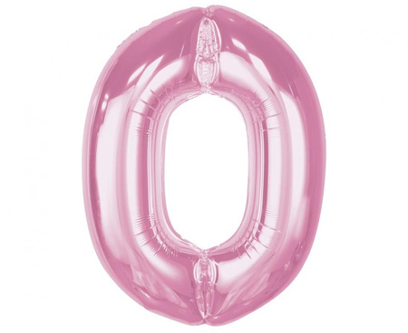 Balon foliowy Smart, cyfra 0, j. różowa, 92 cm