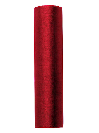 Organza Gładka, czerwony, 0,16 x 9m (1 szt. / 9 mb.)