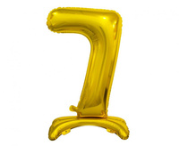 Balon foliowy Cyfra stojąca 7, złota, 74 cm