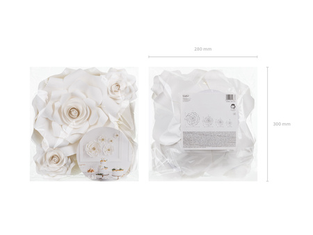 Papierowe kwiaty, jasny kremowy, mix