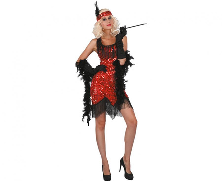 Zestaw dla dorosłych Kabaret (sukienka, dekoracja na głowę), rozm.uniw.