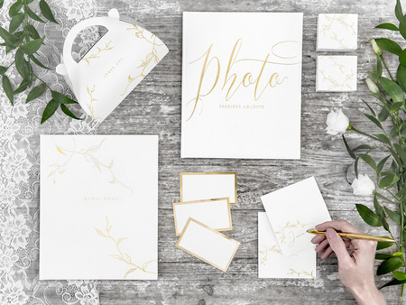 Księga Gości Guest book, 20x24,5cm, biały, 22 kartki