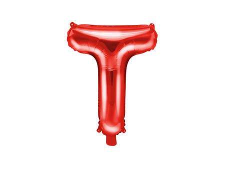 Balon foliowy Litera ''T'', 35cm, czerwony