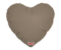 Balon foliowy, serce 14", Taupe, 5 szt.