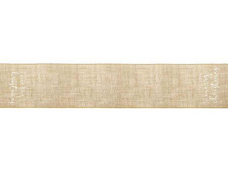 Bieżnik jutowy Merry Christmas, biały, 50x250cm