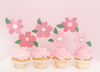 Toppery na tort Kwiaty, mix, 13-14.5 cm (1 op. / 8 szt.)