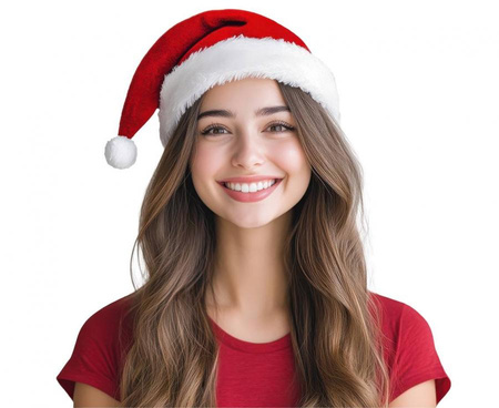 Czapka Mikołaja, pluszowa, 30x44 cm