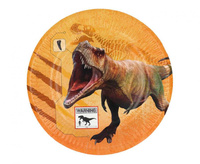 Talerzyki papierowe Dinozaur, 23 cm, 8 szt.