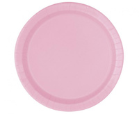 Talerzyki papierowe, różowe, 18 cm, 8 szt.