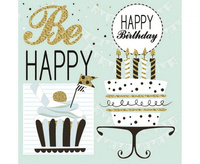 Serwetki pap. Mint and Happy B-day, 33x33 cm, 20 szt.