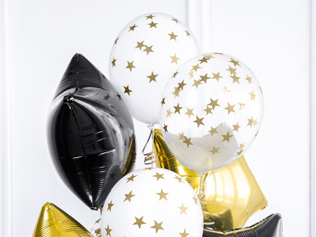 Balony 30cm, Gwiazdki, Crystal Clear (1 op. / 6 szt.)