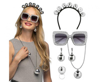 Zestaw Disco (diadem, okulary, naszyjnik, pierścionek i kolczyki)