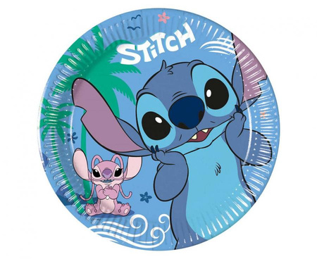 Talerzyki papierowe Stitch & Angel, 20cm, 8 szt.