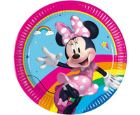 Talerzyki papierowe Minnie Rainbow Makes Me Smile, 20 cm, 8 szt.