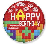 Balon foliowy 18" - Happy Birthday- BRICKS
