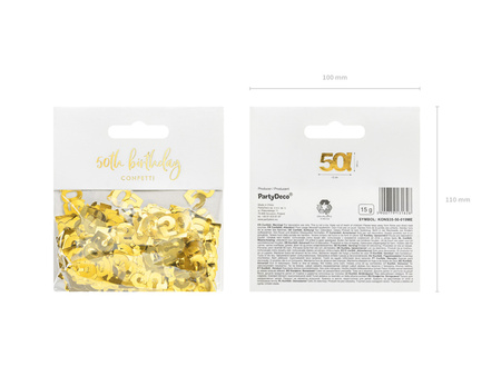 Konfetti metalizowane, liczba 50, 15g