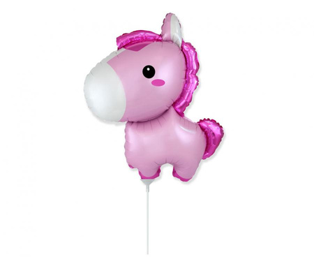 Balon foliowy 14" - Konik (różowy)