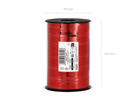Wstążka plastikowa, czerwony, 5mm/225m