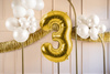 Balon foliowy Cyfra ''3'', 72cm, jasny złoty